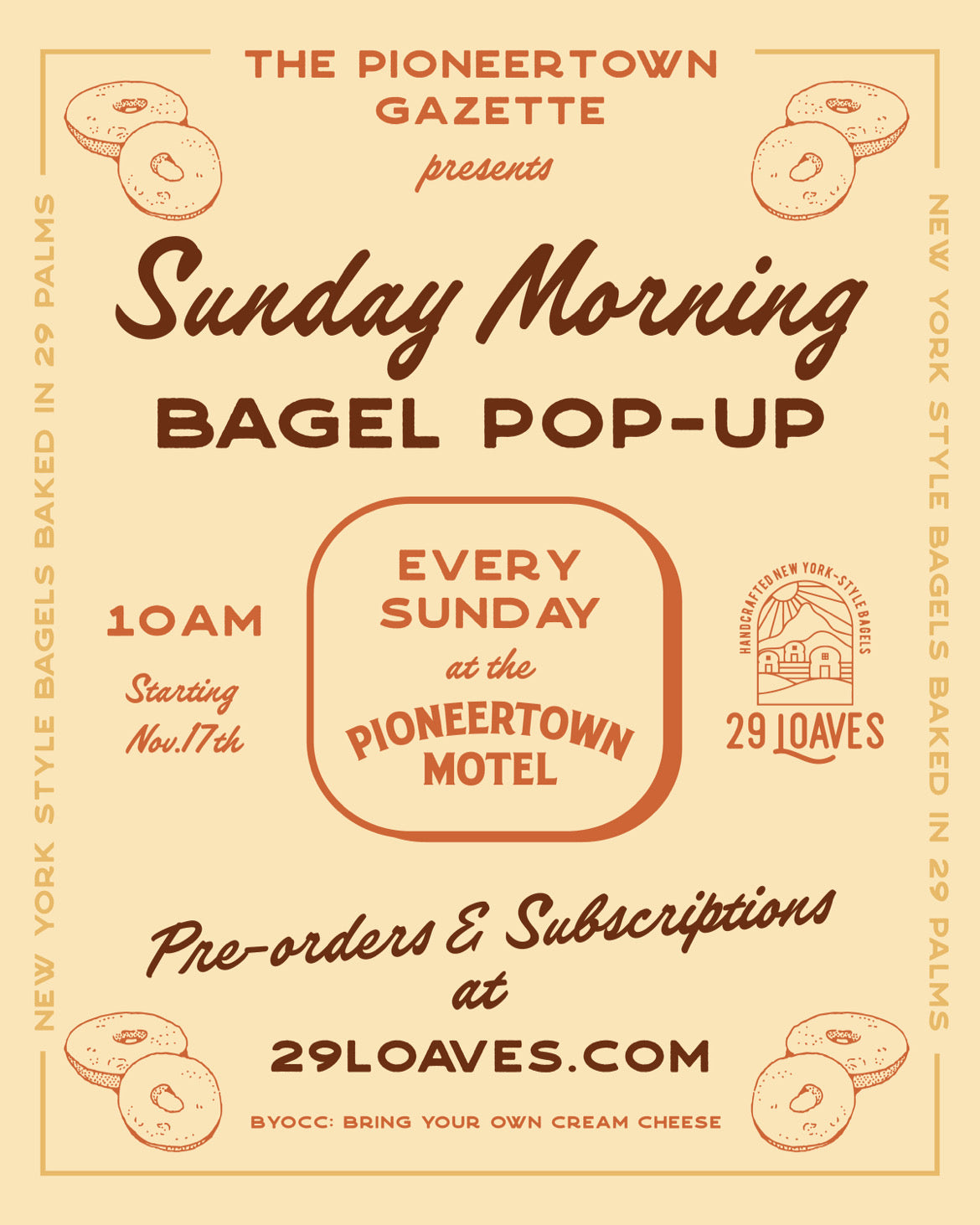 Bagel Pop-Up at Pioneertown Motel – Order a Dozen for Sunday Pickup (Pre-Order) - Dozen