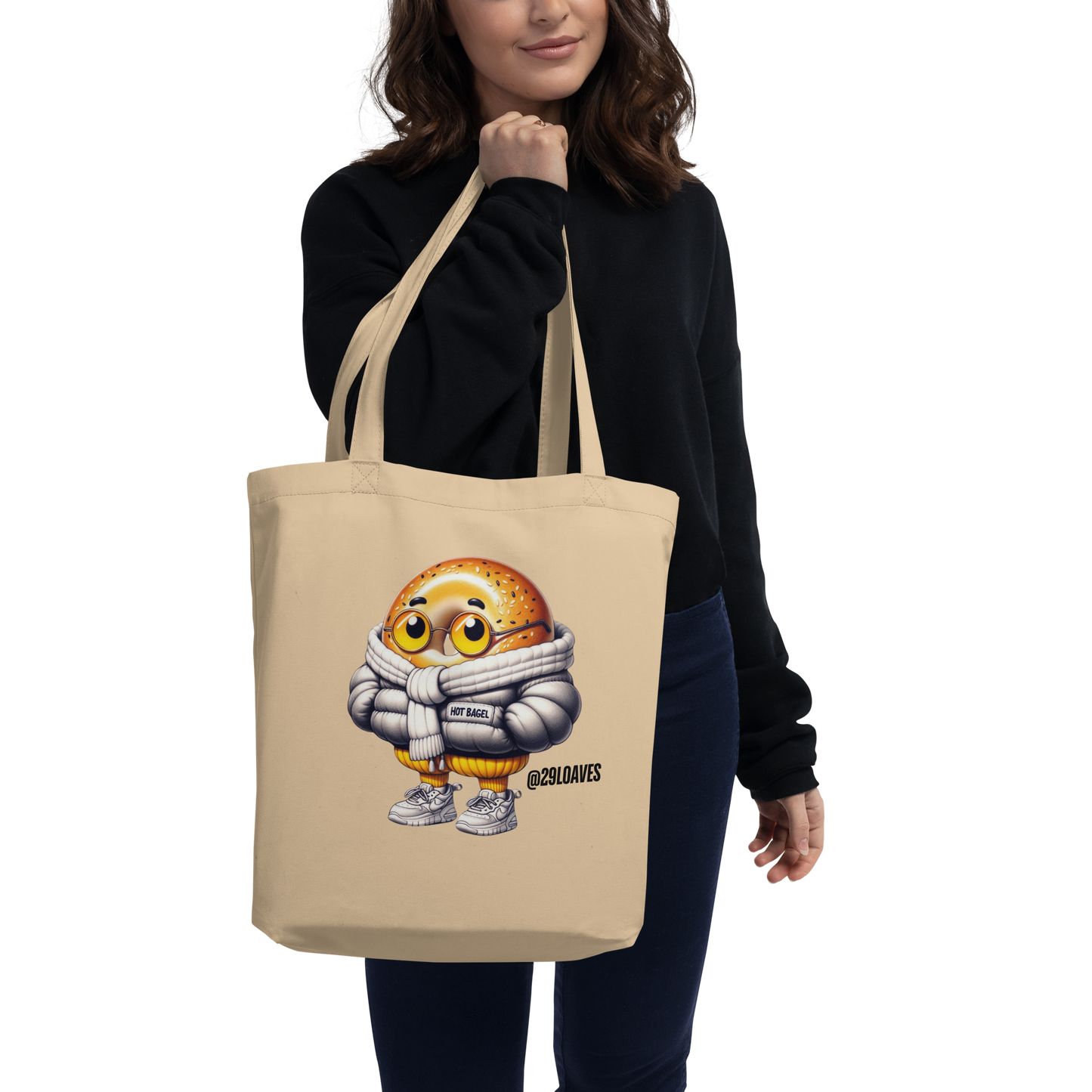 Eco Tote Bag featuring Hot Bagel